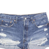 LEVI'S Womens Denim Blue Distressed Casual Shorts M W33 Vintage Style
