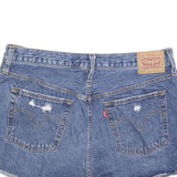 LEVI'S Womens Denim Blue Distressed Casual Shorts M W33 Vintage Style