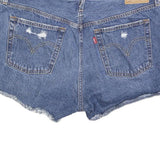 LEVI'S Womens Denim Blue Distressed Casual Shorts M W33 Vintage Style