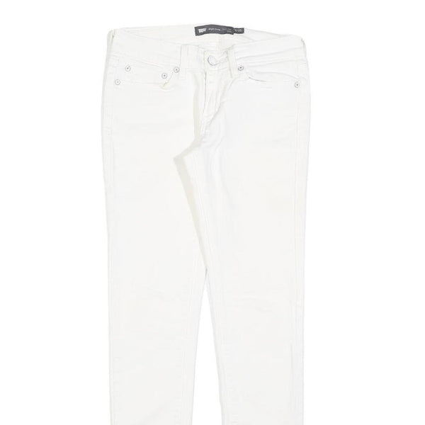 LEVI'S Womens Slim White Jeans Cotton Blend Zip W25 L29 Classic Skinny Fit