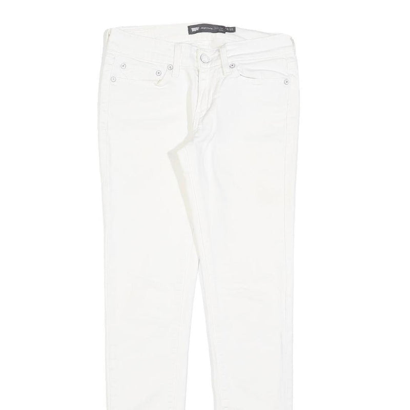 LEVI'S Womens Slim White Jeans Cotton Blend Zip W25 L29 Classic Skinny Fit
