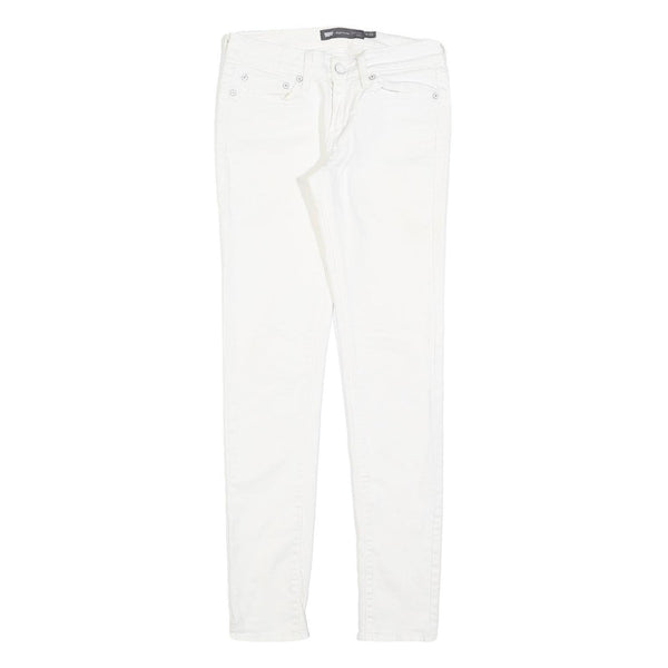 LEVI'S Womens Slim White Jeans Cotton Blend Zip W25 L29 Classic Skinny Fit