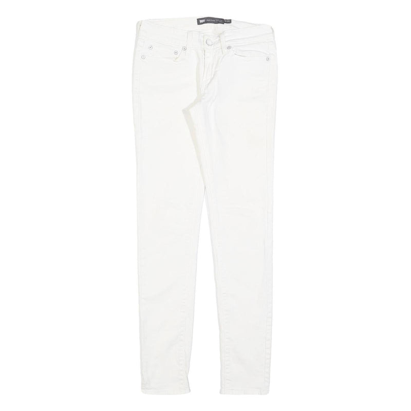 LEVI'S Womens Slim White Jeans Cotton Blend Zip W25 L29 Classic Skinny Fit