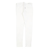 LEVI'S Womens Slim White Jeans Cotton Blend Zip W25 L29 Classic Skinny Fit