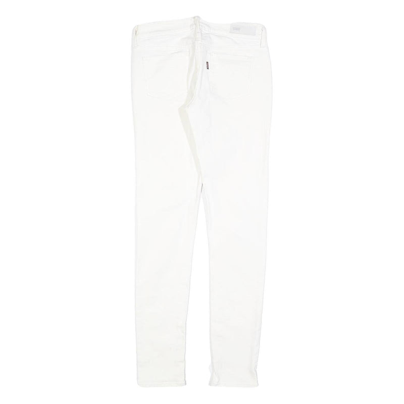 LEVI'S Womens Slim White Jeans Cotton Blend Zip W25 L29 Classic Skinny Fit
