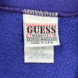 Made In USA Guess Spellout Sweatshirt - XL Blue Cotton