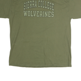 CHAMPION Mens Green Sierra College Wolverines Graphic T-Shirt 2XL Short Sleeve