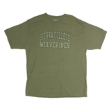 CHAMPION Mens Green Sierra College Wolverines Graphic T-Shirt 2XL Short Sleeve