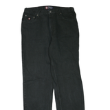 CHAPS RALPH LAUREN Mens Regular Fit Black Denim Jeans W34 L34 Cotton Blend Zip
