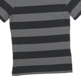 NIKE Mens Grey & Black Striped Short Sleeve Polo Shirt S Cotton Blend