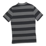 NIKE Mens Grey & Black Striped Short Sleeve Polo Shirt S Cotton Blend