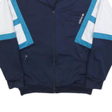 ADIDAS Mens Blue & White Track Jacket S Polyester Zip Athletic Casual Sportswear