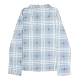 CHICOREE Womens Blue & White Check Shirt M Cotton Blend Button Long Sleeve