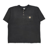 Carhartt Henley T-Shirt - XL Black Cotton