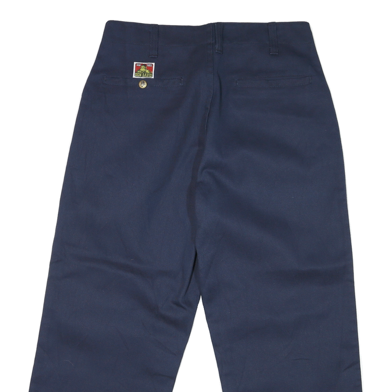 BEN DAVIS Mens Cotton Blend Navy Loose Straight Trousers W30 L24 Workwear