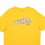NBA Mens Yellow Lakers Graphic T-Shirt XL Short Sleeve Crew Neck Basketball