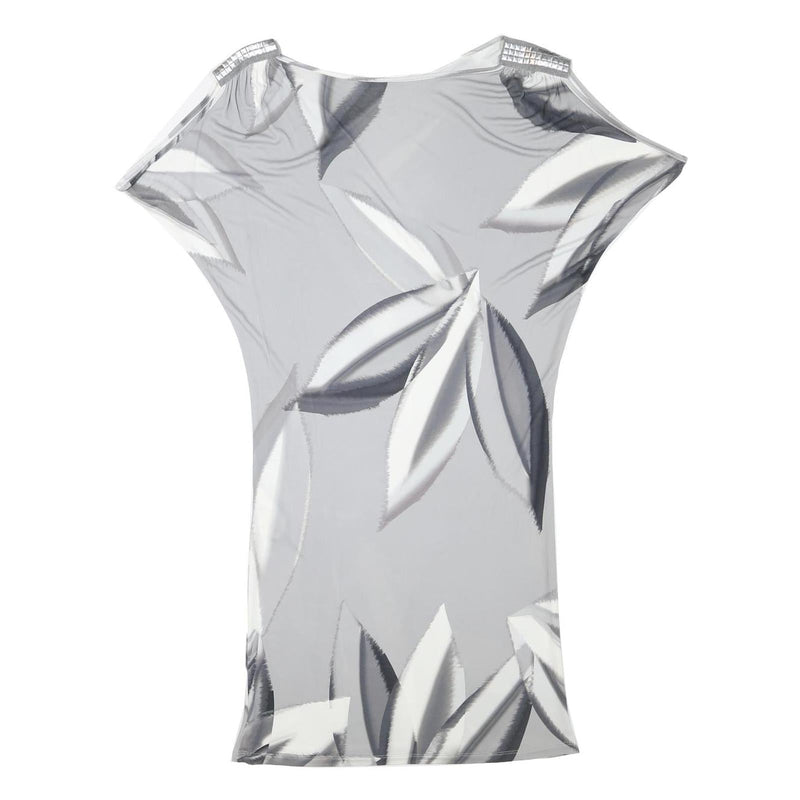 MARC CAIN Womens Grey & White Cold Shoulder Shift Dress Polyester Blend L