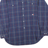 TOMMY JEANS Mens Blue & Red Check Shirt L Casual Cotton Long Sleeve