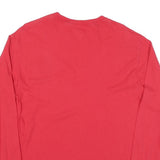 CHAMPION Mens Red Graphic T-Shirt M Long Sleeve Crew Neck Athletic Cotton