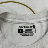 Carhartt Long Sleeve T-Shirt - Small Cream Cotton