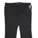 DICKIES Womens Black Relaxed Straight Leg Cotton Blend Trousers W44 L31 Workwear