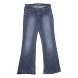 SOUTH POLE Womens Blue Relaxed Wide-Leg Denim Jeans W28 L30 Embellished Pockets