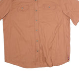 WRANGLER Mens Brown Short Sleeve Shirt XL Cotton Casual Summer Workwear