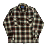 Pendleton Checked Flannel Shirt - Large Brown Virgin Wool