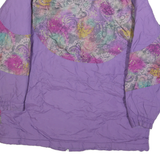 POLAR WEAR Womens Purple & Multicolour Patterned Lightweight Jacket L Polyester