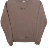 KARL KANI Mens Brown Cotton Blend Hoodie S Signature Script Pullover