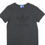 ADIDAS Womens Black Cotton Blend T-Shirt Plain Short Sleeve Mini Dress UK 6