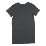 ADIDAS Womens Black Cotton Blend T-Shirt Plain Short Sleeve Mini Dress UK 6