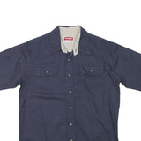 WRANGLER Mens Blue Short Sleeve Cotton Blend Casual Shirt M Workwear