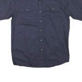 WRANGLER Mens Blue Short Sleeve Cotton Blend Casual Shirt M Workwear