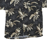 CLUB ROOM Mens Black & Beige Tropical Print Cotton Blend Shirt M Casual Summer