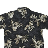 CLUB ROOM Mens Black & Beige Tropical Print Cotton Blend Shirt M Casual Summer