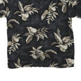 CLUB ROOM Mens Black & Beige Tropical Print Cotton Blend Shirt M Casual Summer