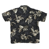 CLUB ROOM Mens Black & Beige Tropical Print Cotton Blend Shirt M Casual Summer