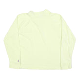 CHAMPION Womens Cream 1/4 Zip Sweatshirt L Cotton Blend Athletic Pullover