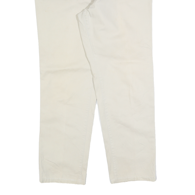 LEVI'S Womens Cotton Blend Beige Relaxed Straight Trousers W36 L28 Classic Style