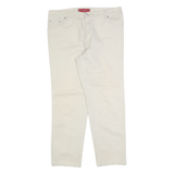 LEVI'S Womens Cotton Blend Beige Relaxed Straight Trousers W36 L28 Classic Style