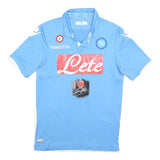 MACRON Napoli 2014-15 Home Mens Blue Football Shirt L Short Sleeve Collar