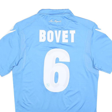 MACRON Napoli 2014-15 Home Mens Blue Football Shirt L Short Sleeve Collar