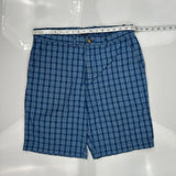 Tommy Hilfiger Checked Chino Shorts - 34W 10L Blue Cotton