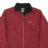 JACK WOLFSKIN Mens Red Outdoor Jacket M Polyester Blend Zip Lightweight