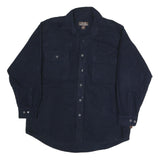 MOOSE CREEK Mens Navy Blue Shirt L Cotton Blend Button Front Casual Long Sleeve