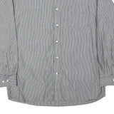 TOMMY HILFIGER Mens Black & White Stripe Shirt L Classic Button Down Collar