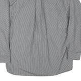 TOMMY HILFIGER Mens Black & White Stripe Shirt L Classic Button Down Collar