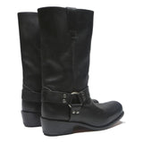 SPIRIT Mens Black Leather Biker Boots UK 9.5 Comfortable Stylish Footwear