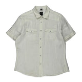 Armani Exchange Short Sleeve Shirt - Large White Linen